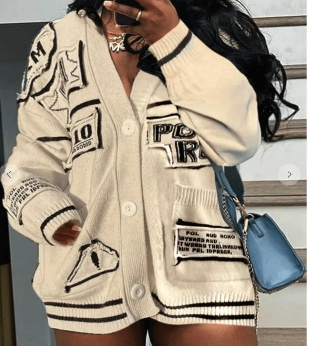 Patch & Poise Oversized Cardigan