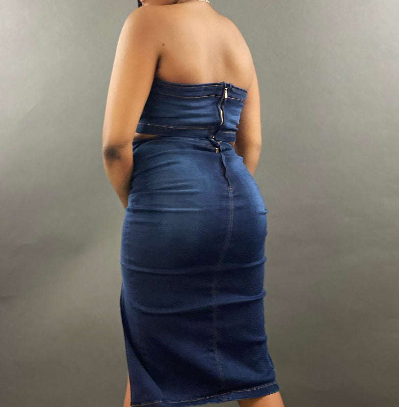 “I’m Her” Denim Skirt Set