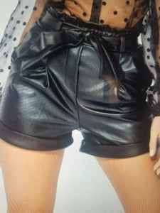 Faux leather shorts